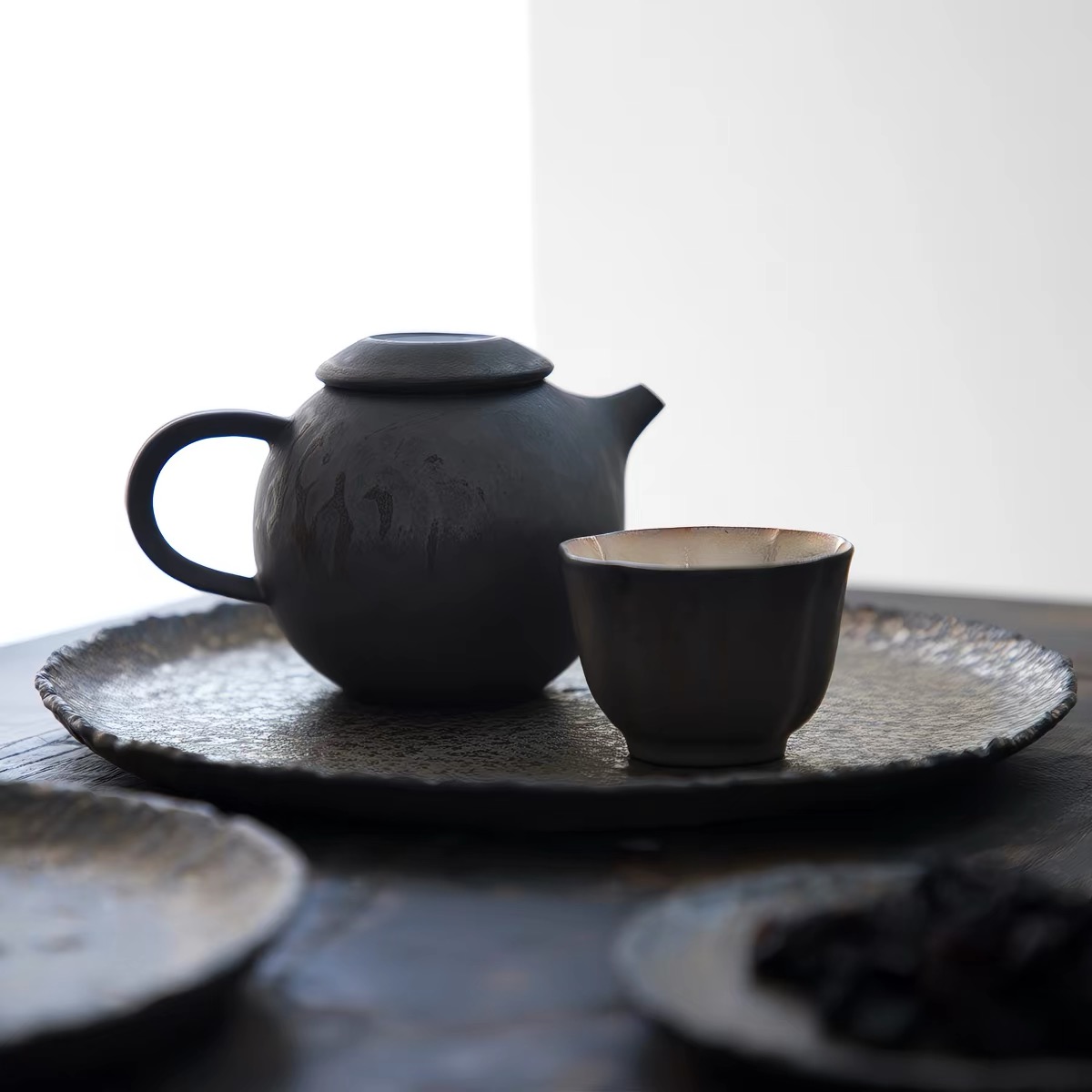 New Arrival: Rustic Bronze Metal Glaze Handcrafted Stoneware Platter Collection