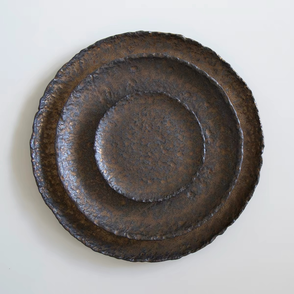 New Arrival: Rustic Bronze Metal Glaze Handcrafted Stoneware Platter Collection