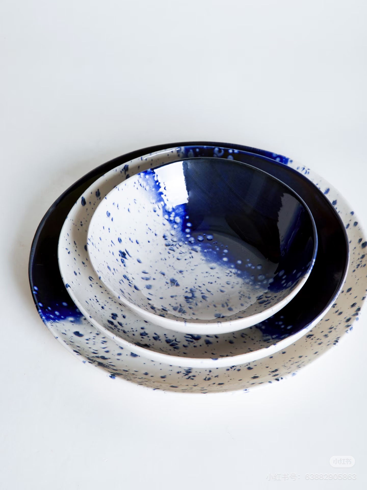 New Reactive Cobalt Blue Glaze New Bone China Tableware Collection