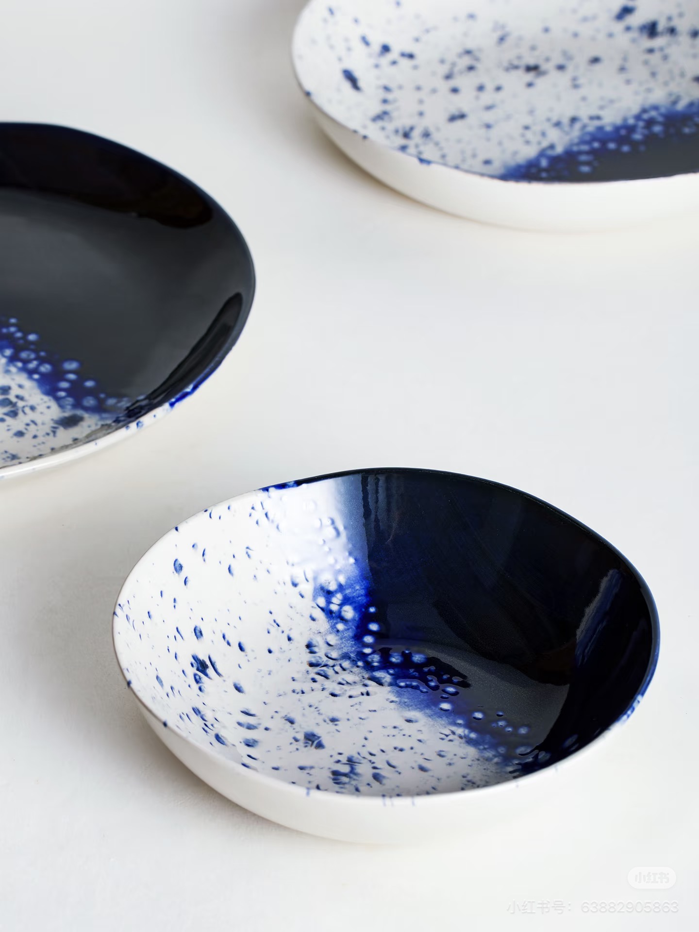 New Reactive Cobalt Blue Glaze New Bone China Tableware Collection
