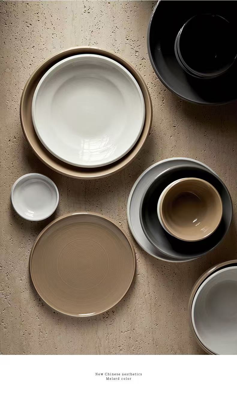 New Arrival: Glossy Monochrome Glaze New Bone China Tableware Collection