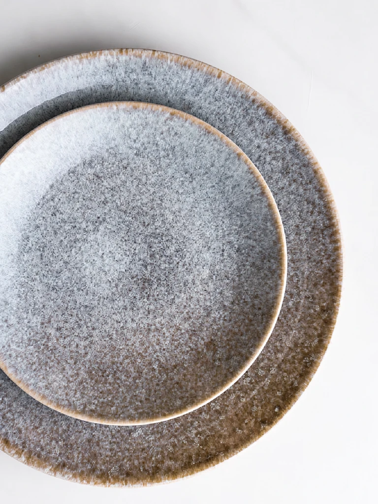 Purple Gradient Reactive Glaze Stoneware Dinnerware Collection
