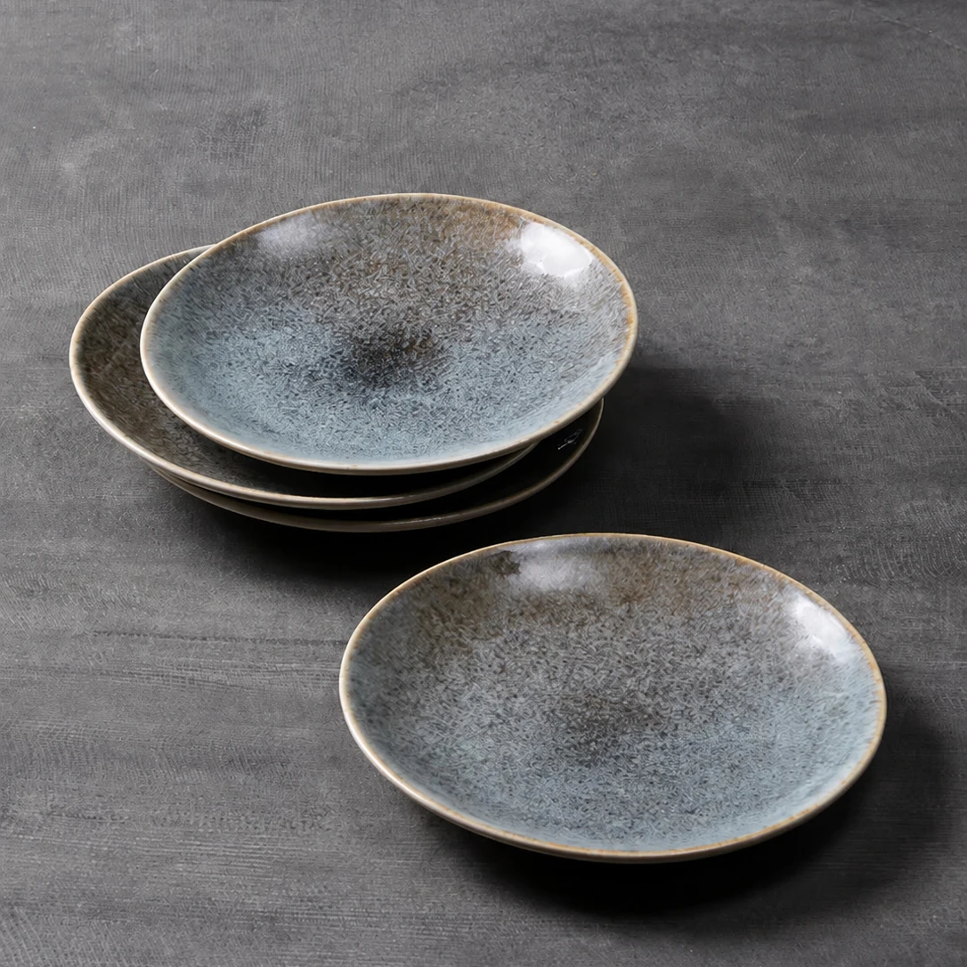 Purple Gradient Reactive Glaze Stoneware Dinnerware Collection