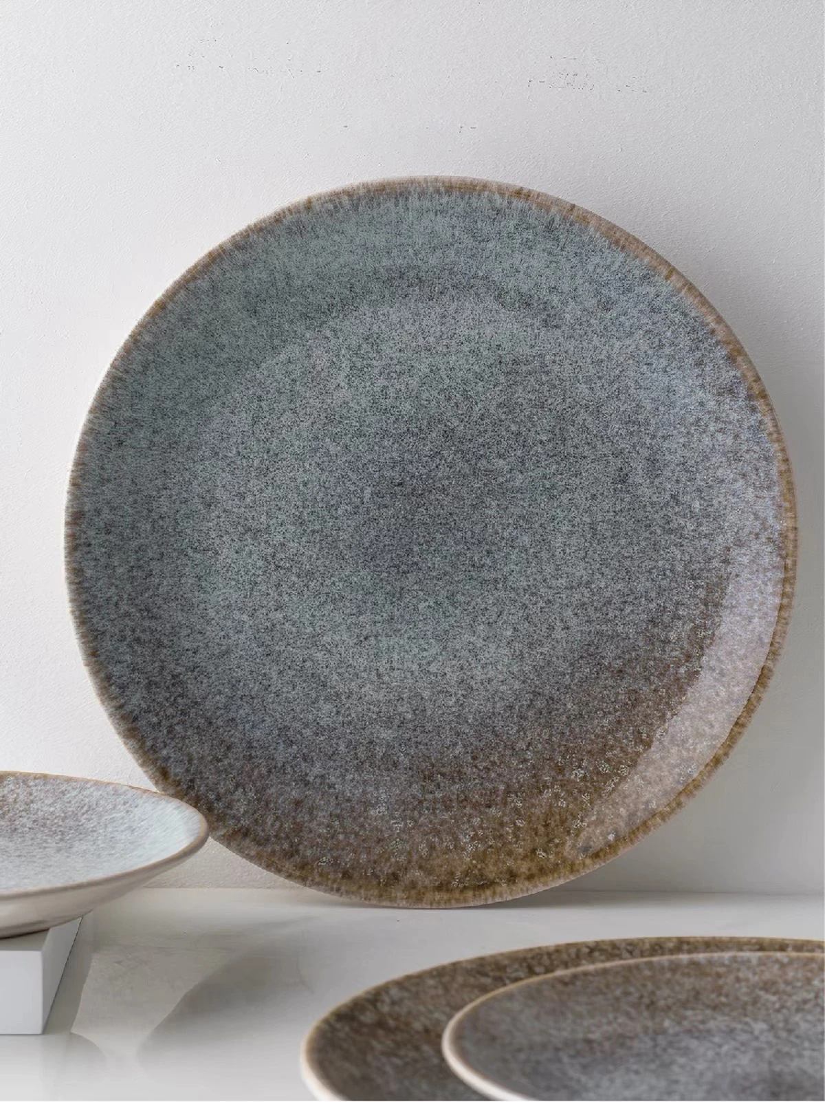 Purple Gradient Reactive Glaze Stoneware Dinnerware Collection