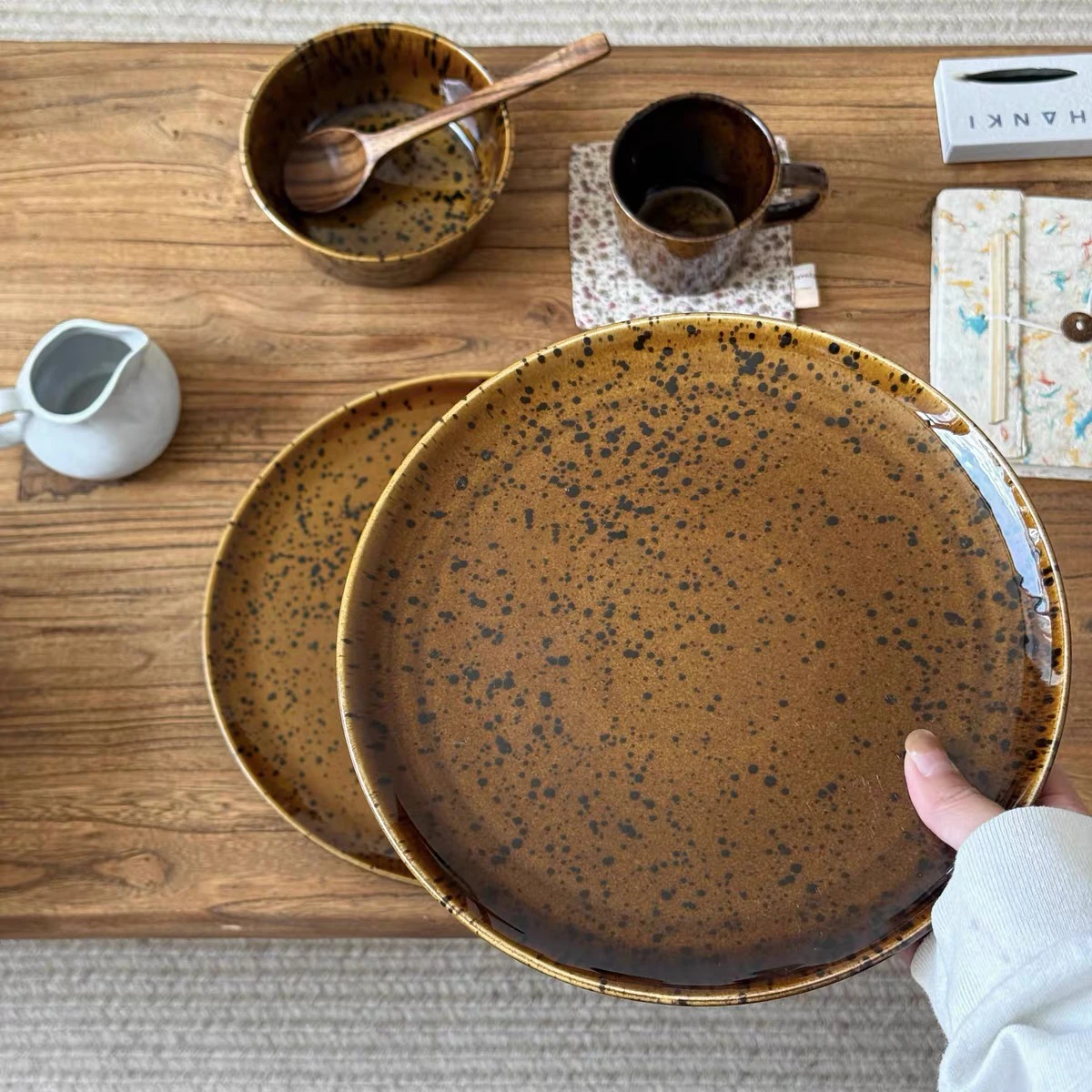wholesale reactive glaze stoneware dinnerware set