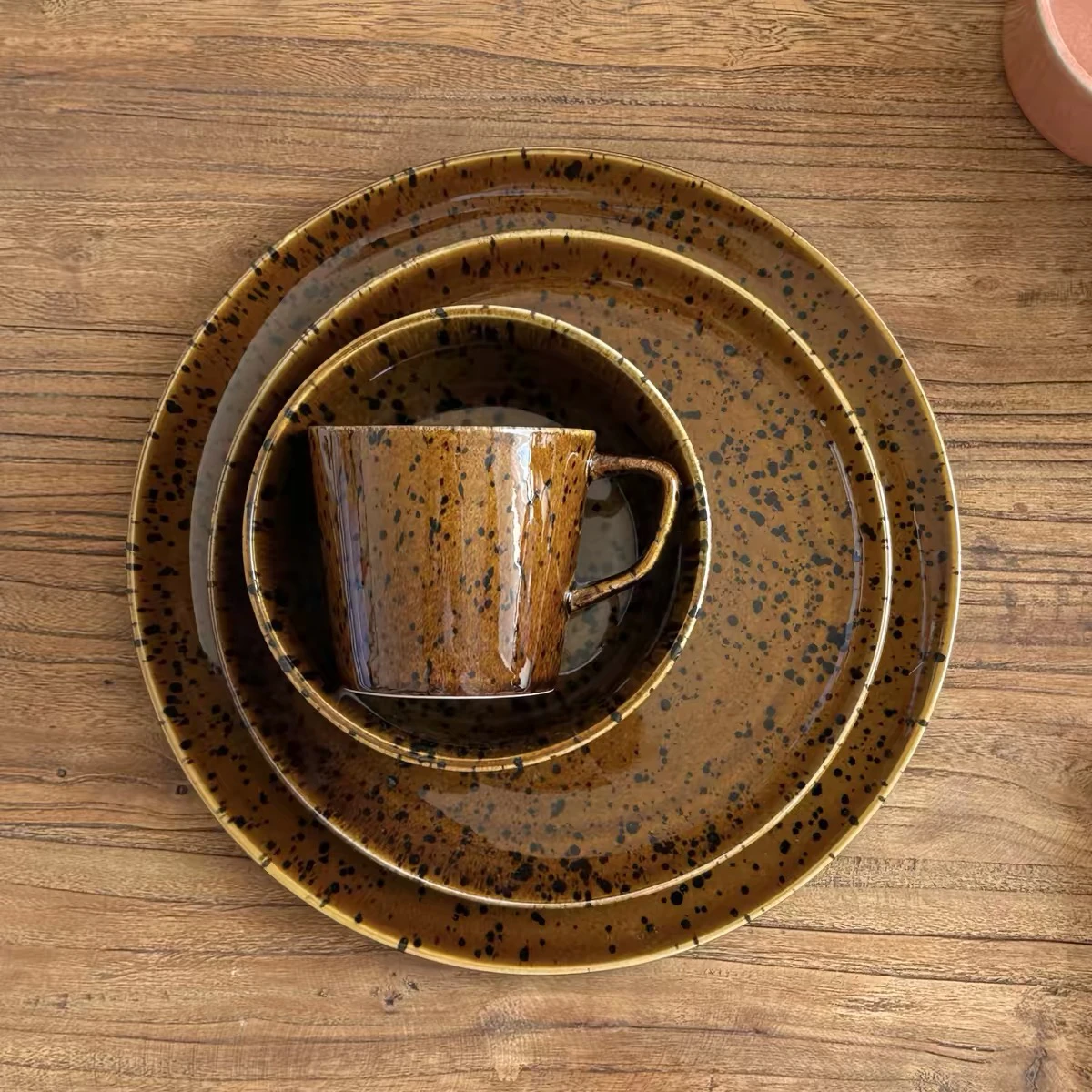 wholesale reactive glaze stoneware dinnerware set